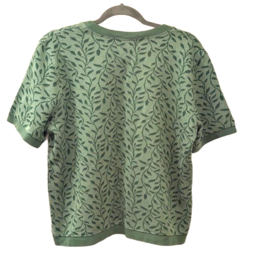 Eccobay Vintage Style Textured Knit Top Size L Short Sleeve Casual Tee